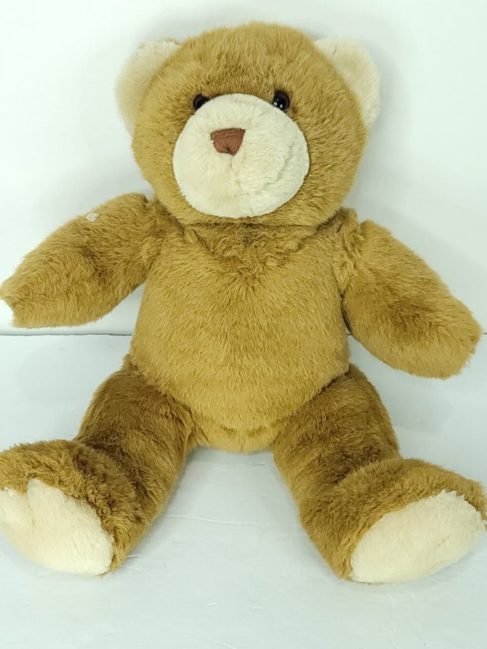 Build A Bear Workshop Brown Cream Stuffed Animal Bear Plush 14" Sitting